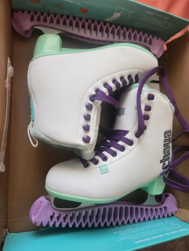 Patines de hielo Chaya blancos y menta talla 37