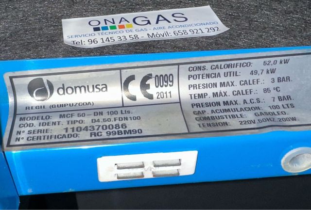 Caldera gasoil azul y gris