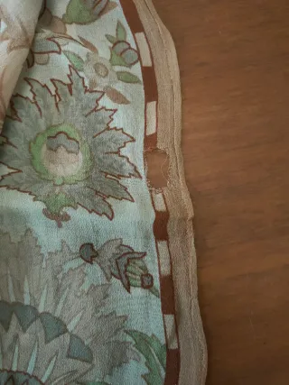 Sciarpa Fendi Seta Floreale Beige Verde