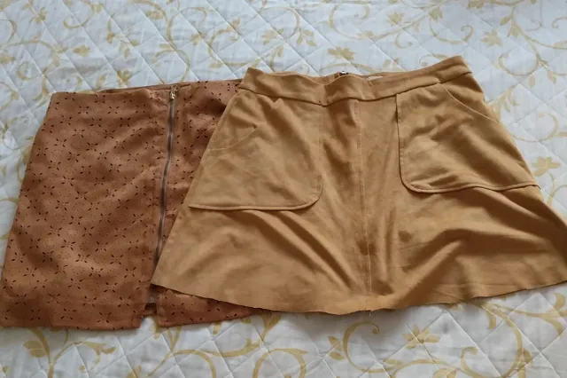 Dos faldas efecto ante marrón