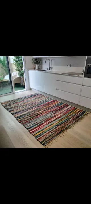 Tappeto multicolore extra large in cotone naturale