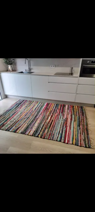 Tappeto multicolore extra large in cotone naturale