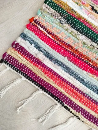 Tappeto multicolore extra large in cotone naturale