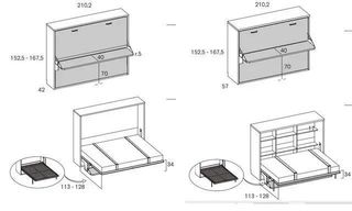 CONJUNTO DE CAMA ABATIBLE CON MESA Y ARMARIO RMBO