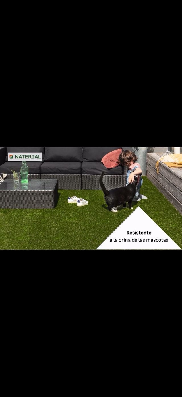 4 Rollos Césped Artificial Verde modelo santorini