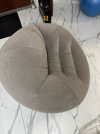 Poltrona gonfiabile beige in tessuto