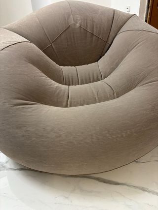 Poltrona gonfiabile beige in tessuto