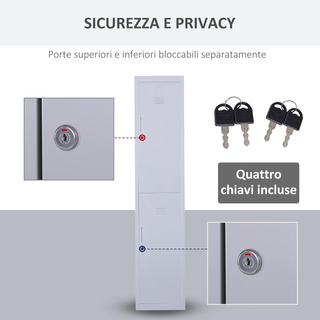 Armadietto 4 Ripiani 2 Porte Chiusura di Sicurezza