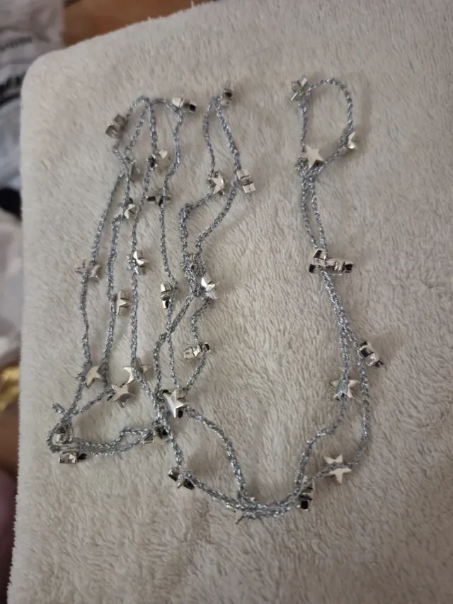 Collane uncinetto rosse e argento