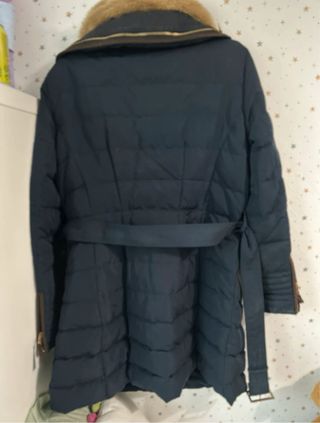 Plumífero Zara Basic azul marino mujer