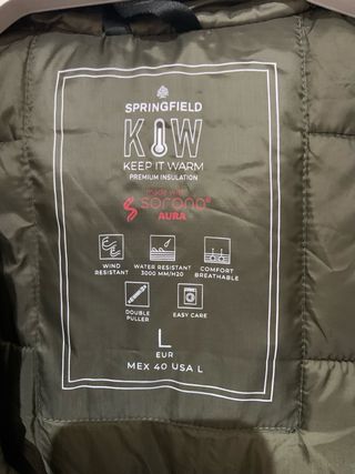 Abrigo Springfield Talla L Verde Nuevo