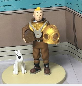 Figura Tintín buzo con Milú
