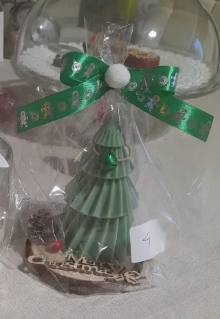 Candela Albero di Natale .su base in legno