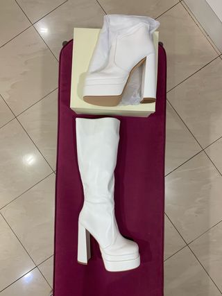 Stivali bianchi plateau tacco 12 -50%