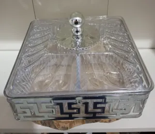 Vasso Portadolci Vetro e Metallo