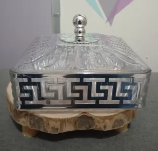 Vasso Portadolci Vetro e Metallo