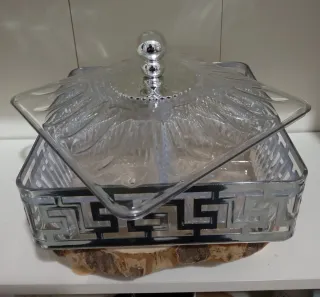 Vasso Portadolci Vetro e Metallo