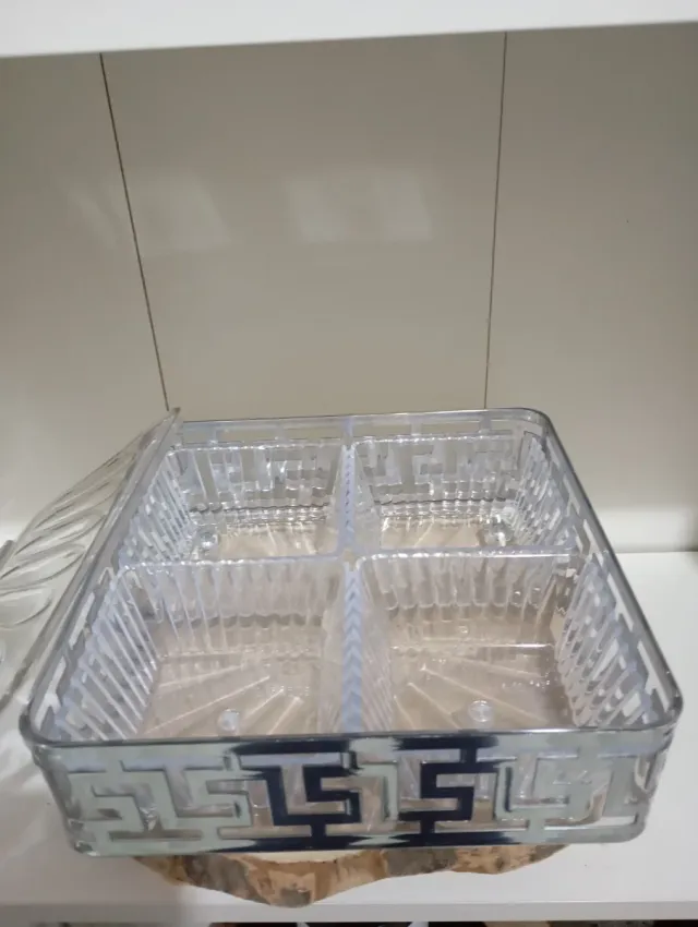 Vasso Portadolci Vetro e Metallo