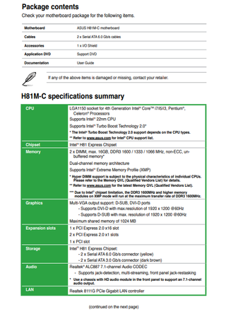 Placa Base Asus H81M-C LGA1150