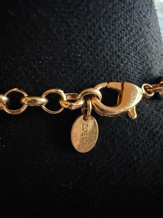 Collar vintage con piedras azules y doradas