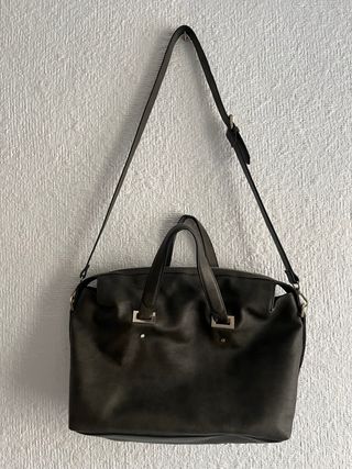 Bolso Zara Grande tipo bowling Caqui