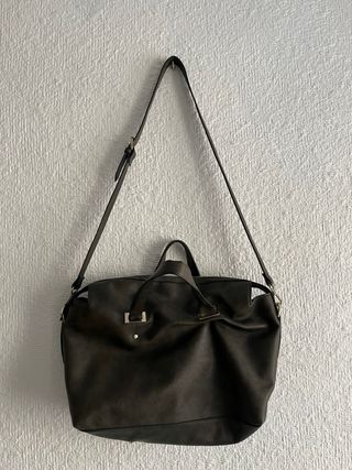 Bolso Zara Grande tipo bowling Caqui