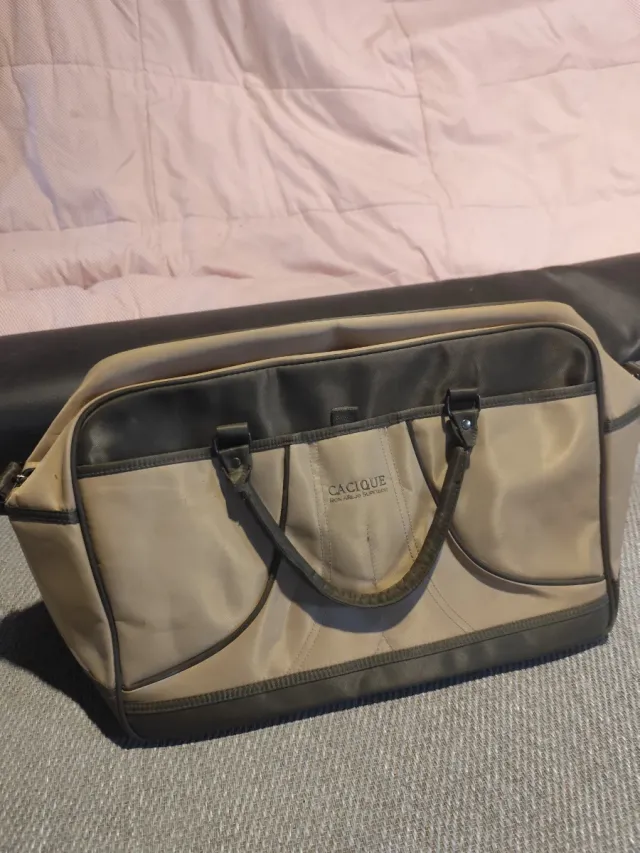 Bolsa de viaje Cacique beige y marrón