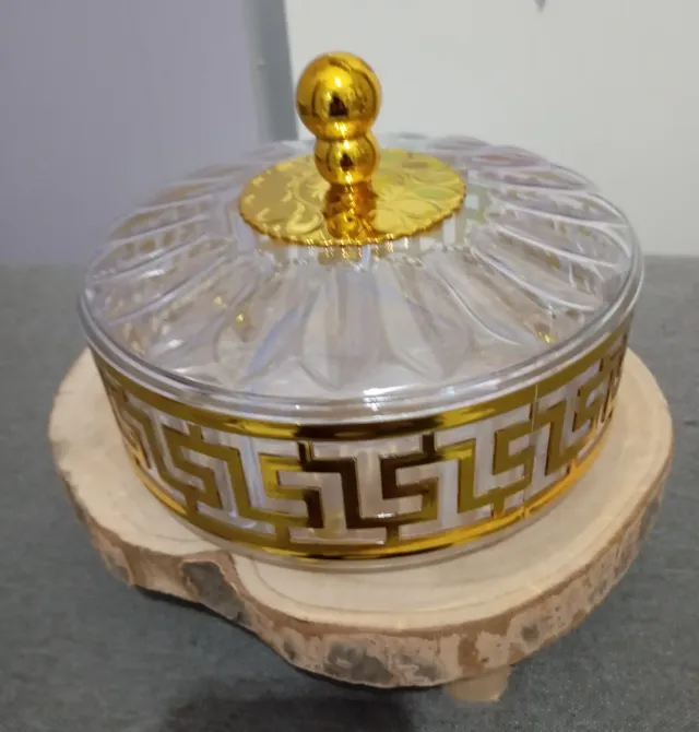 Scatola Portadolci Trasparente con Dettagli Oro