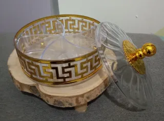 Scatola Portadolci Trasparente con Dettagli Oro