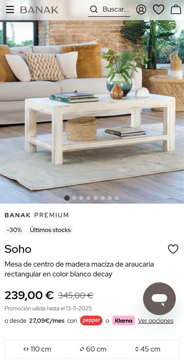 Mueble TV y Mesa Centro Madera