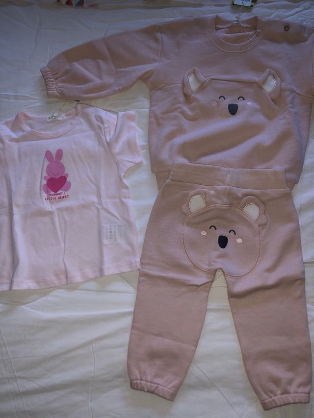 Conjunto bebé United Colors of Benetton rosa