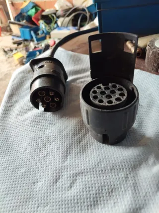 Conector industrial 7 pines macho,y adaptador para