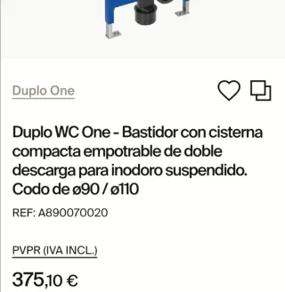 NUEVO Bastidor Roca Duplo WC One SIN ABRIR