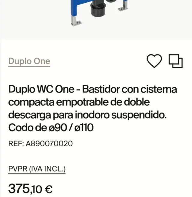 NUEVO Bastidor Roca Duplo WC One SIN ABRIR