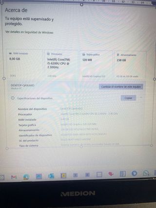 Portátil Medion Plata