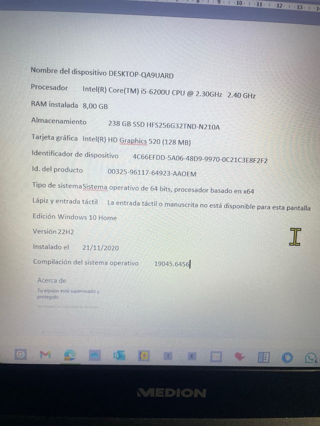 Portátil Medion Plata