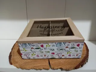 Scatola porta bustine tè con coperchio