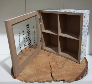 Scatola porta bustine tè con coperchio