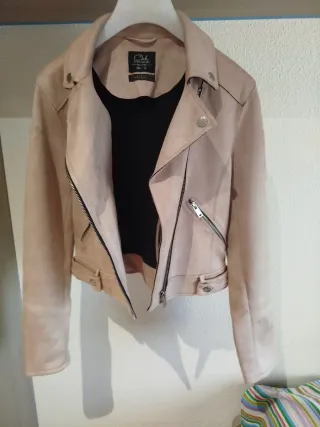 Chaqueta antelina rosa talla 38
