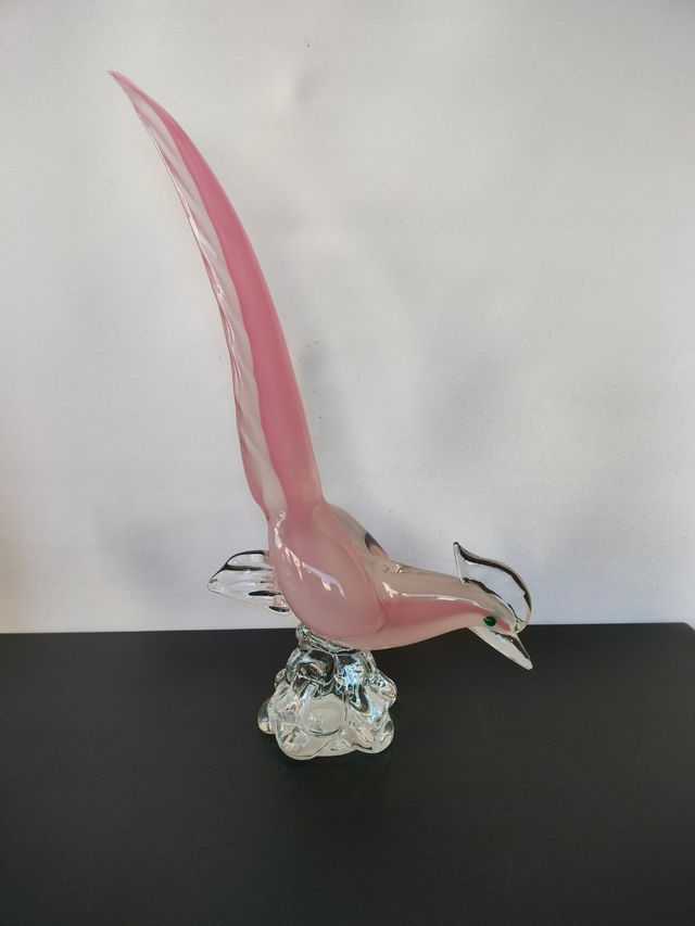Murano Coppia fagiani rosa vintage anni 50