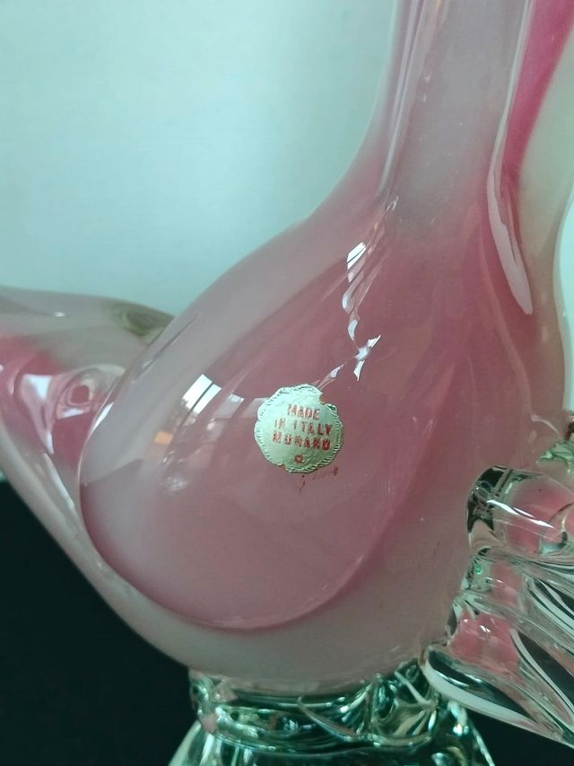 Murano Coppia fagiani rosa vintage anni 50