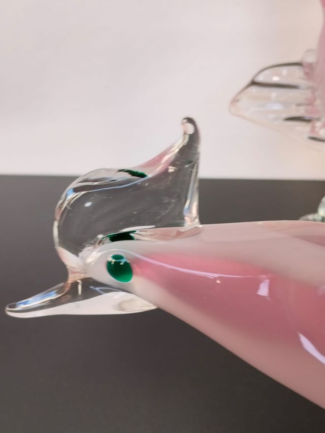 Murano Coppia fagiani rosa vintage anni 50