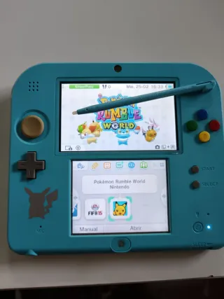 Nintendo 2DS Azul con Accesorios y juegos.