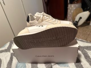 Zapatillas Calvin Klein Jeans Talla 40 Beige/Blanc