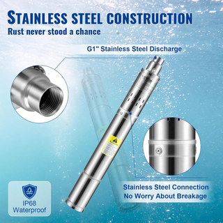 Pompa d'Acqua Sommergibile 550W Flusso 35L/min per