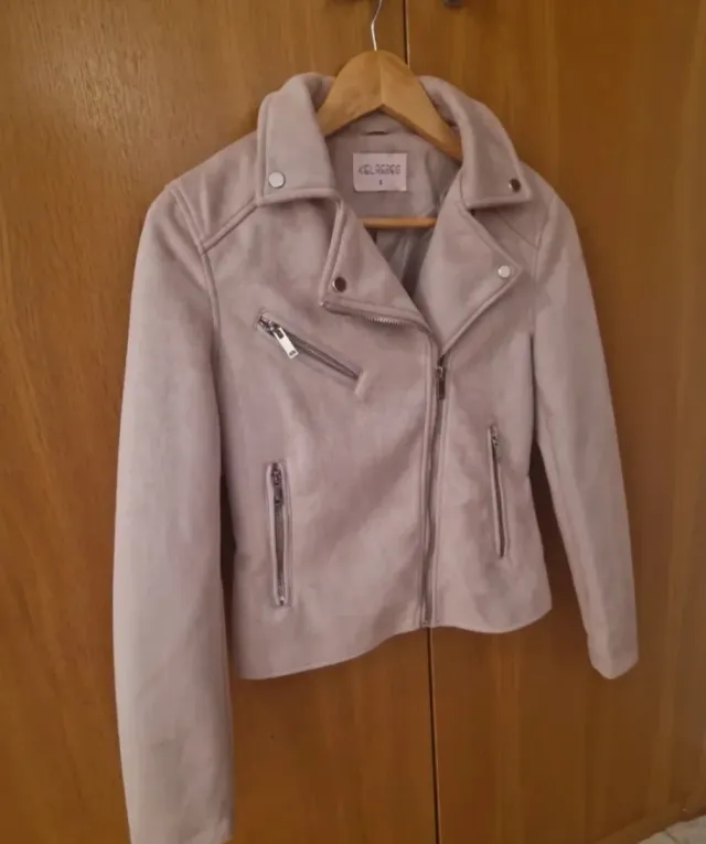 Chaqueta rosa estilo motero Kelrebec