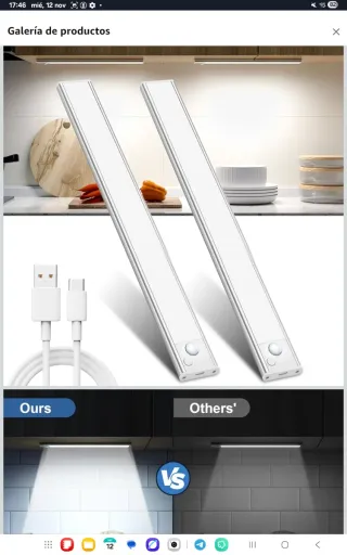 Luz LED con Sensor Pack x2 nuevo 30 cm