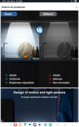 Luz LED con Sensor Pack x2 nuevo 30 cm