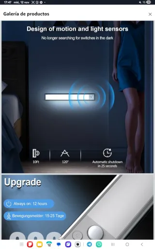 Luz LED con Sensor Pack x2 nuevo 30 cm