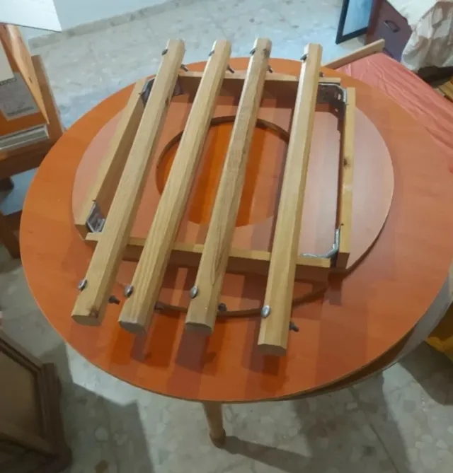 Mesa camilla redonda madera y metal